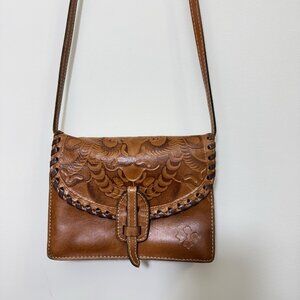 Patricia Nash Lanza Tooled Leather Crossbody Bag-Burnished Cognac